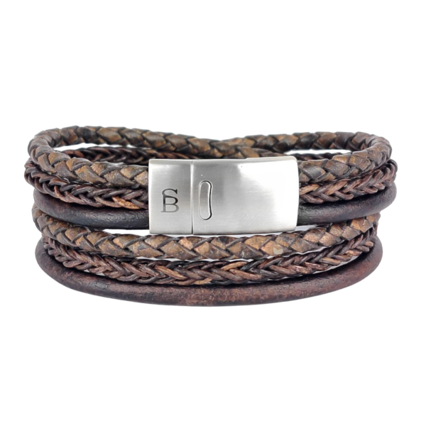 steel & barnett Leather Bracelet Bonacci - Dark Brown