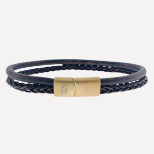 steel & barnett Leather Bracelet Denby - Gold Brown