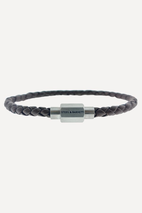 steel & barnett Leather Bracelet Luke Landon - Brown Silver