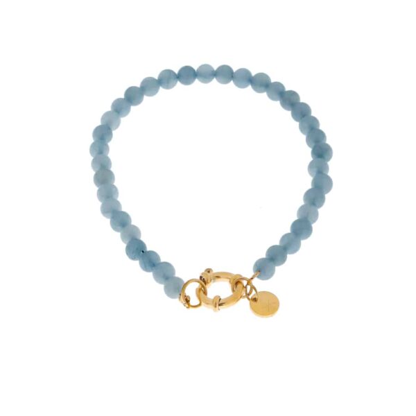 Light blue beads bracelet gold