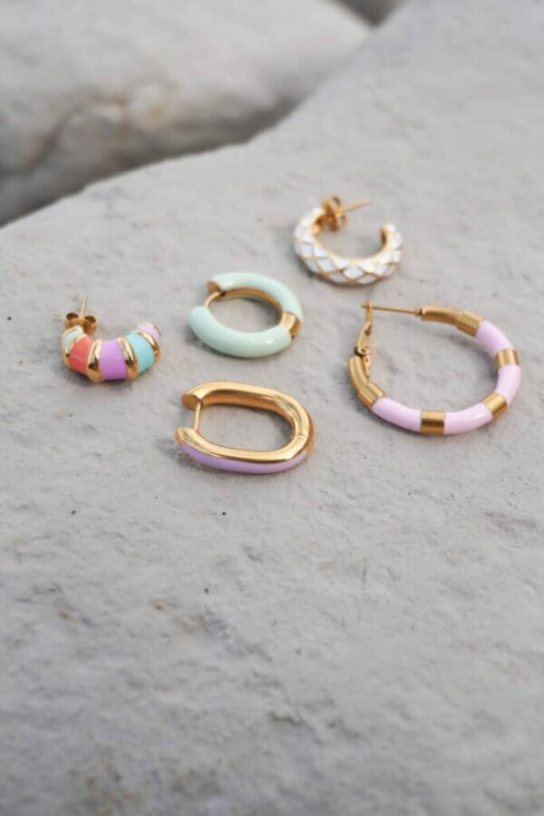 Lilac oval hoop gold